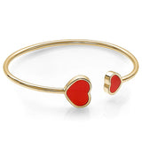 RED-ENAMEL DOUBLE-HEARTS LADIES CUFF