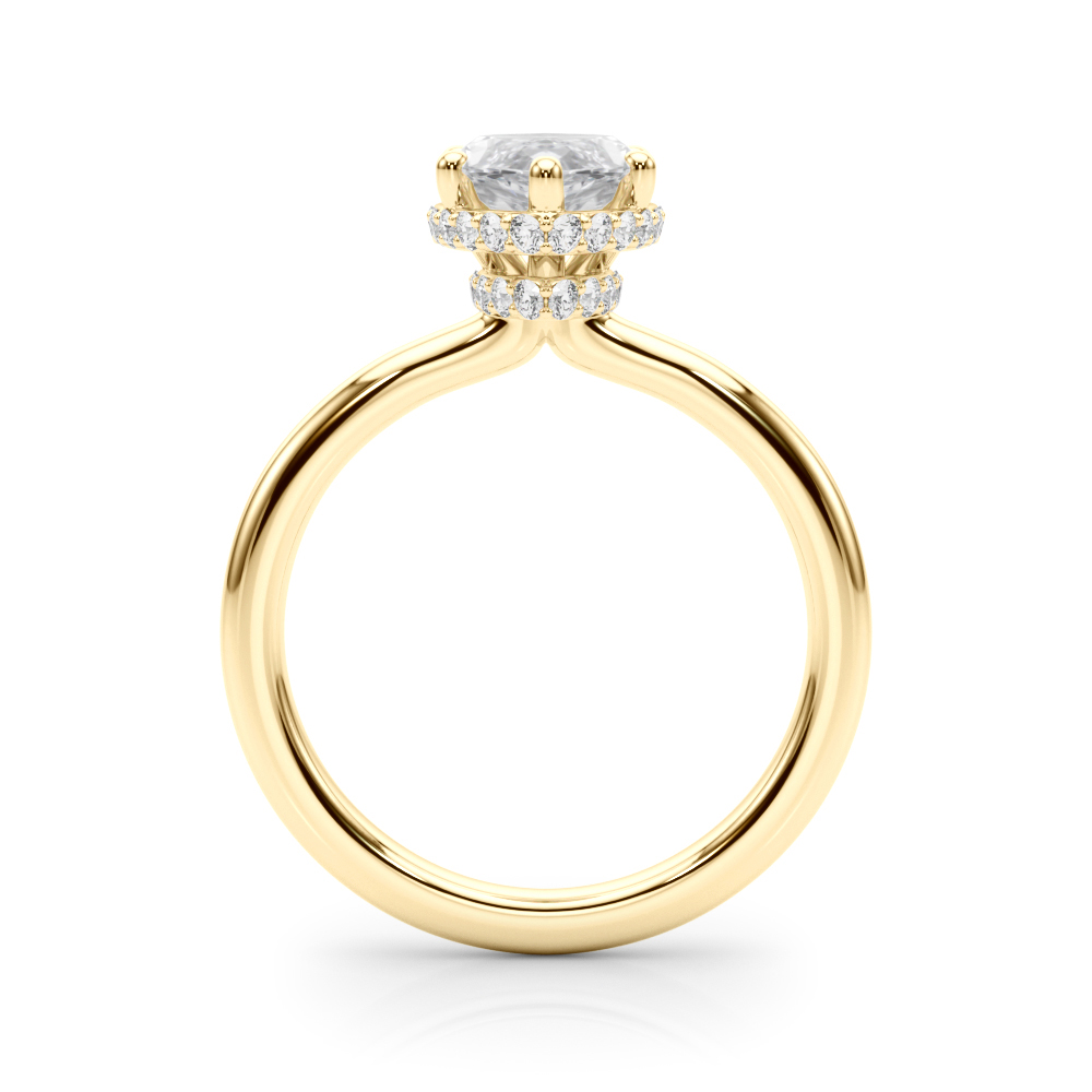 Double Hidden Halo Marquise Cut Diamond Engagement Ring