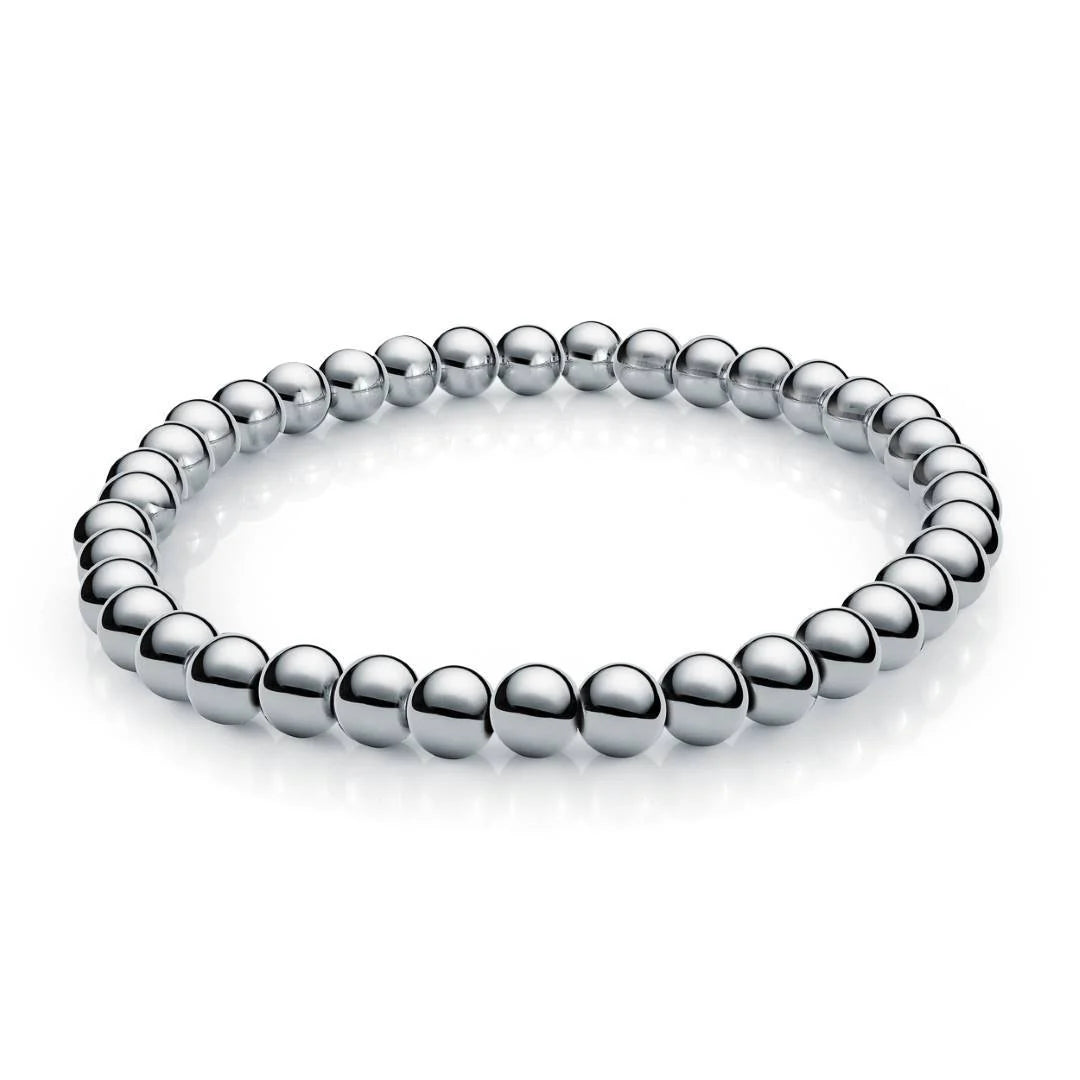 6MM-POLISHED 38-PIECE BALL-STRETCH BRACELET