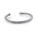 S.STEEL 5MM WEAVE OPEN CUFF -BANGLE