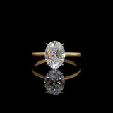 Oval Shape Hidden Halo Solitaire 2.5ct