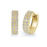 Double Row Huggies Earrings