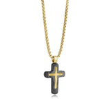 S.STEEL GOLD-IP CARBON FIBRE NECKLACE