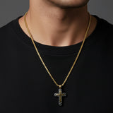 S.STEEL GOLD-IP CARBON FIBRE NECKLACE