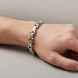 S.STEEL GOLD-IP BLACK CZ BRACELET