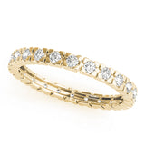Round Shape Eternity Gold Band -Mat Slim