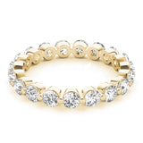 Round Shape Eternity Gold Band -Mat