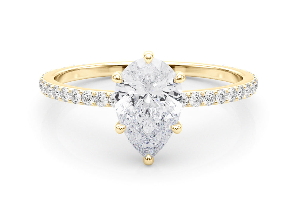 Pear Shape Diamond Engagement Ring- Omega