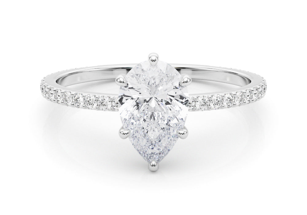 Pear Shape Diamond Engagement Ring- Omega