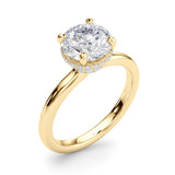 Classic Double Hidden Halo Engagement Ring-Irene