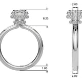 Classic Double Hidden Halo Engagement Ring-Irene
