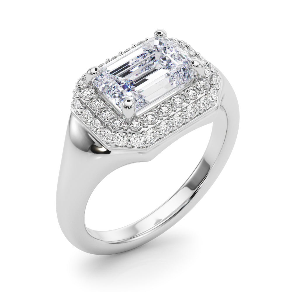 Emerald Shape Engagement Ring- Olivia