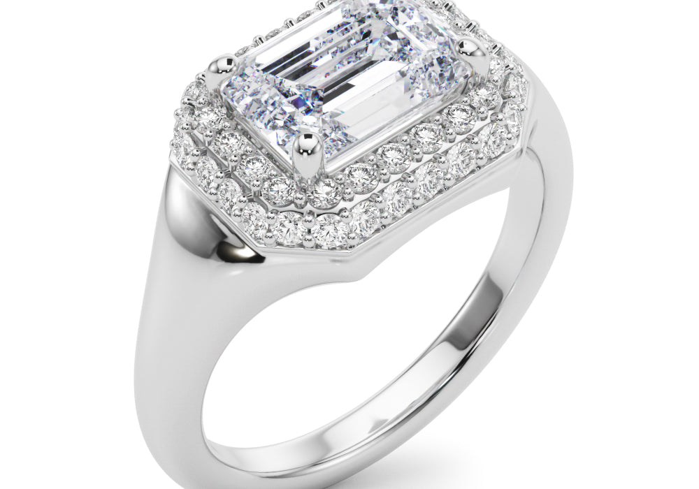 Emerald Shape Engagement Ring- Olivia