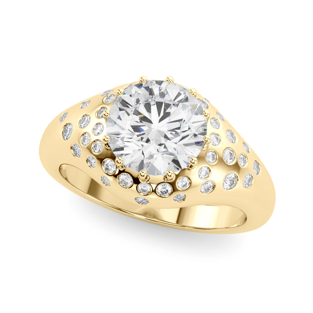 Round Brilliant Shape Engagement Ring- Fancy