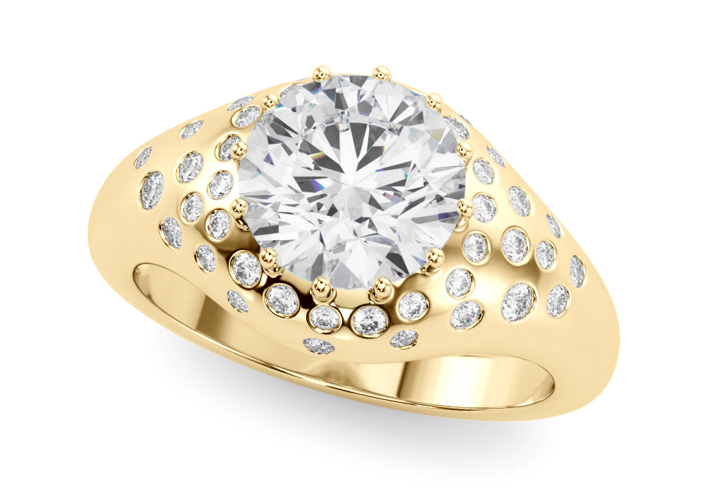 Round Brilliant Shape Engagement Ring- Fancy