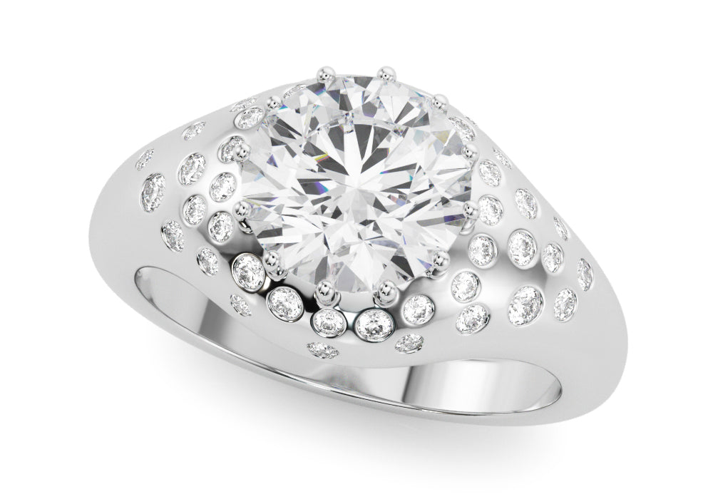 Round Brilliant Shape Engagement Ring- Fancy