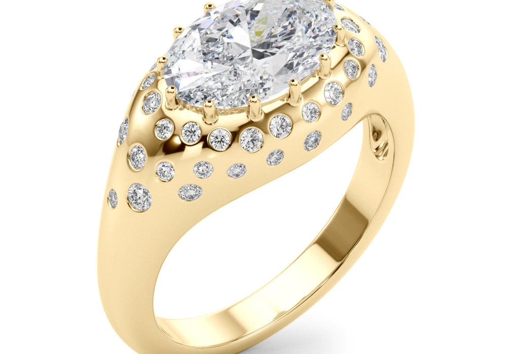 Oval Shape Engagement Ring- Fancy
