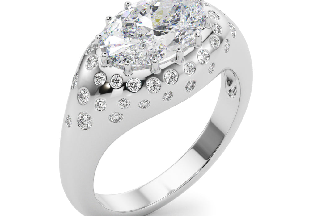 Oval Shape Engagement Ring- Fancy