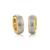 BRUSHED POLISHED-EDGES HUGGIE EARRINGS