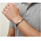 BLACK S.STEEL ITALY FLAG ROW-CABLE