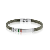 BLACK S.STEEL ITALY FLAG ROW-CABLE