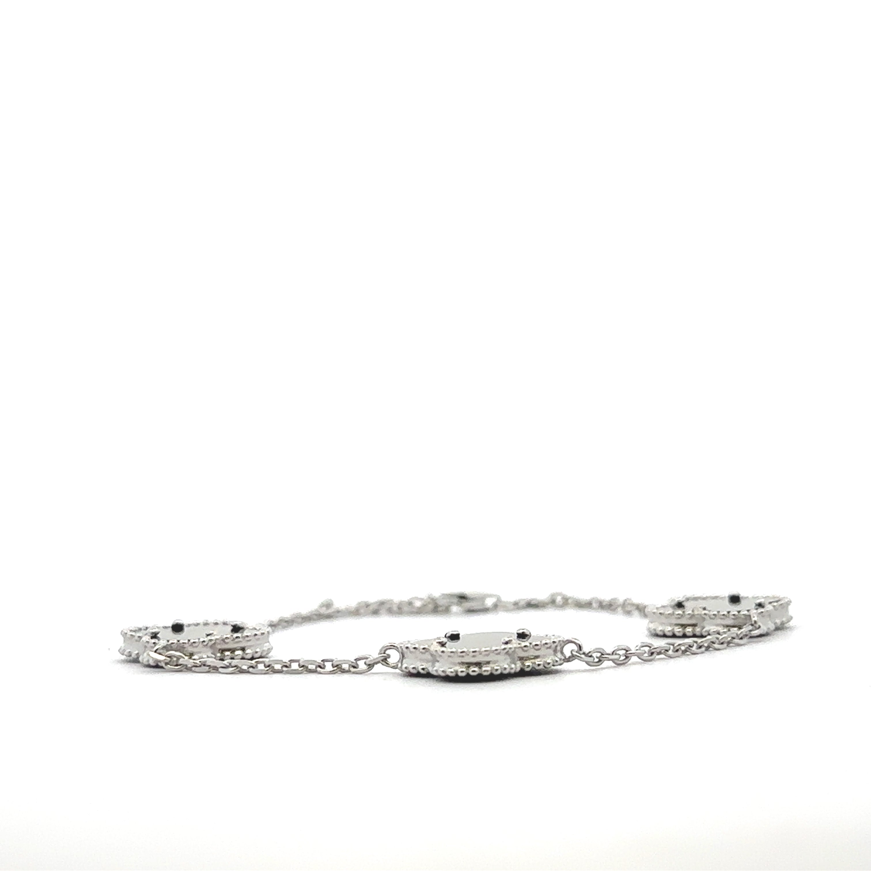 Black Clover Bracelet Silver