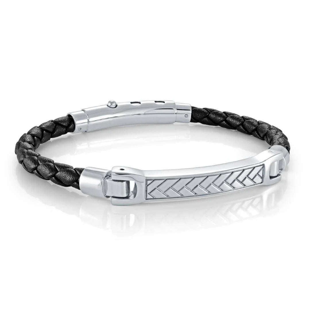 Leather Bracelet Wave Design