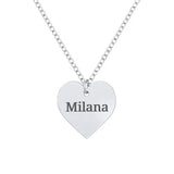Heart Name Necklace Silver