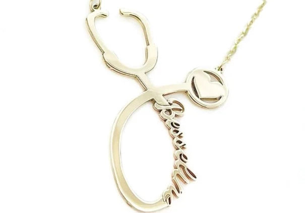 Stethoscope Gold Name Necklace