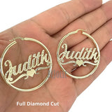 Custom Name Earrings Hoops, Personalized Name Earrings