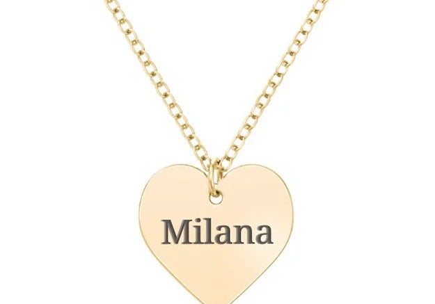 Heart Name Necklace Silver