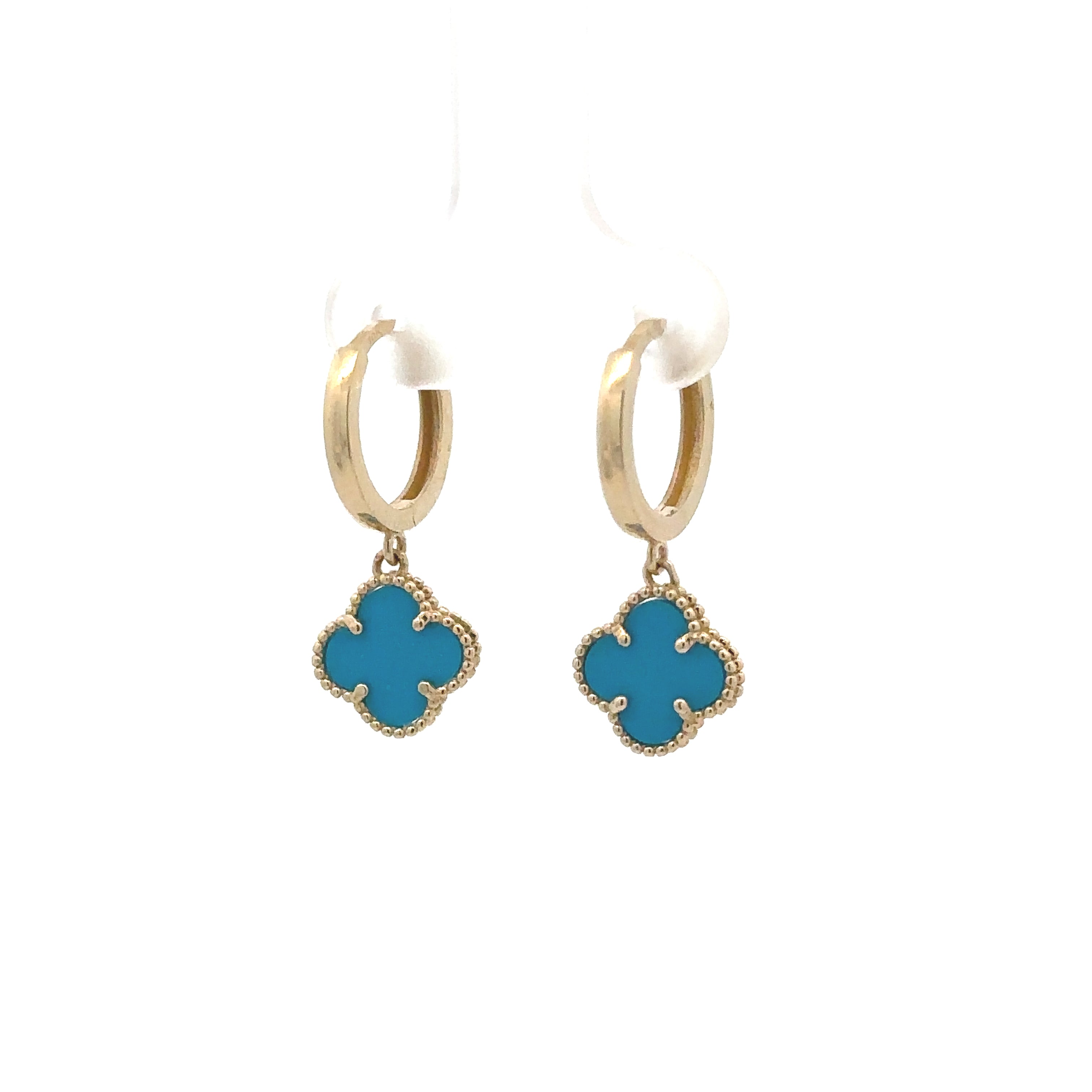 Four Leaf Clover Turquoise Earrings