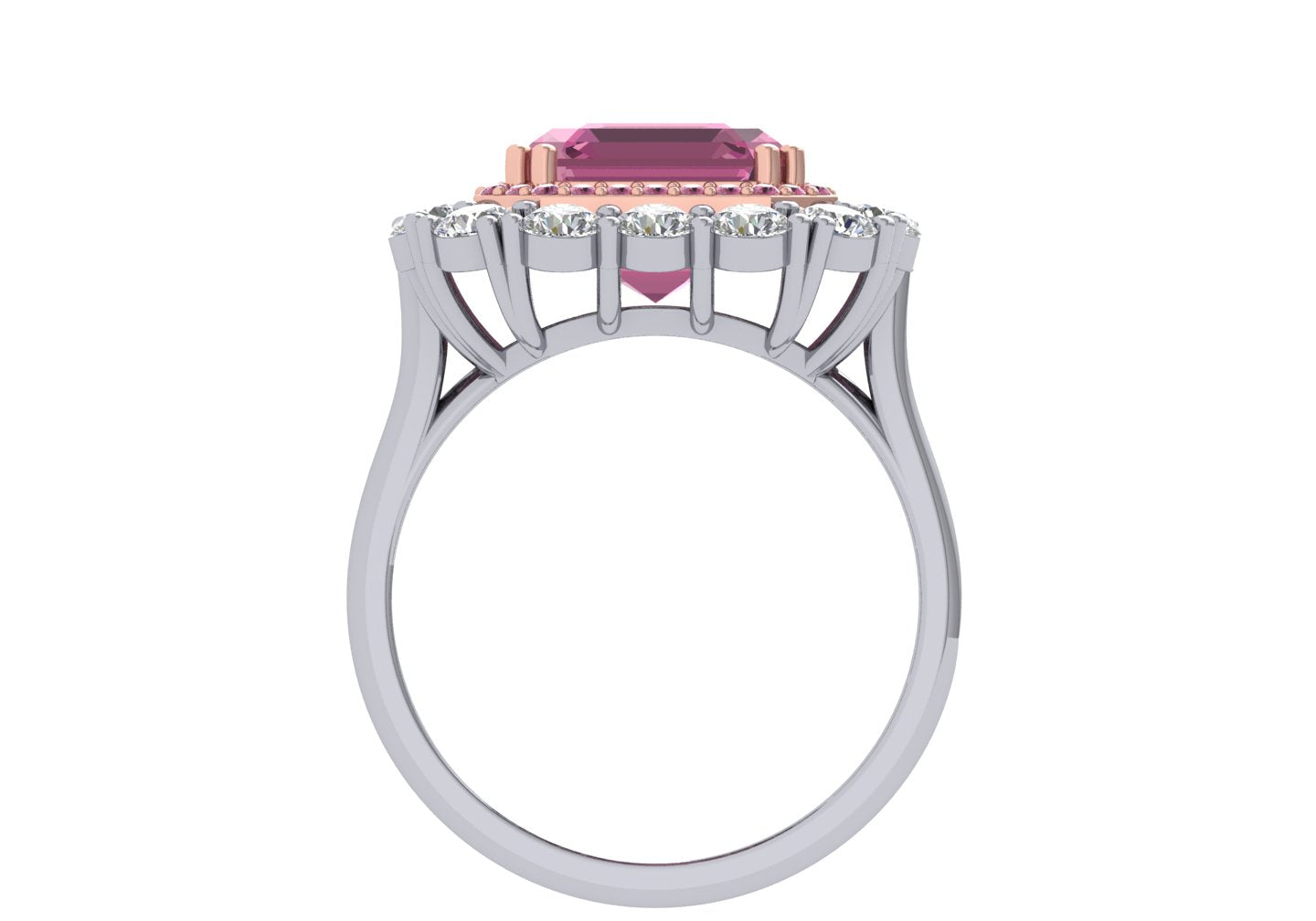Pink Diamond Cushion Cut Royal Design