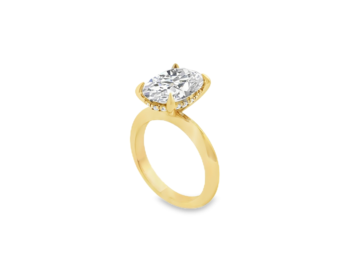 Oval Shape Diamond Hidden Halo Solitaire Elodie Ring