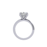 Bague solitaire Elodie avec halo caché et diamant de forme ovale