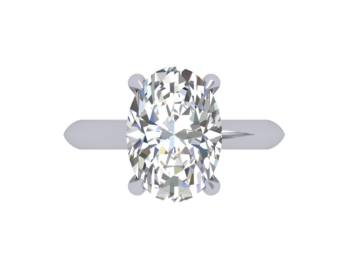 Oval Shape Diamond Hidden Halo Solitaire Elodie Ring