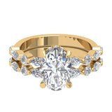 14K Oval Hidden Halo Diamond Engagement Ring-Joanna