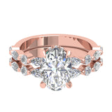 14K Oval Hidden Halo Diamond Engagement Ring-Joanna