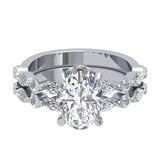 14K Oval Hidden Halo Diamond Engagement Ring-Joanna