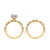14K Oval Hidden Halo Diamond Engagement Ring-Joanna