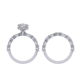 14K Oval Hidden Halo Diamond Engagement Ring-Joanna