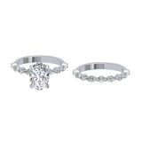 14K Oval Hidden Halo Diamond Engagement Ring-Joanna