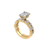 14K Oval Hidden Halo Diamond Engagement Ring-Joanna