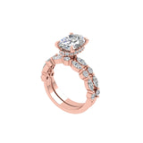 14K Oval Hidden Halo Diamond Engagement Ring-Joanna