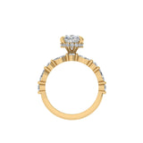 14K Oval Hidden Halo Diamond Engagement Ring-Joanna
