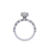 14K Oval Hidden Halo Diamond Engagement Ring-Joanna