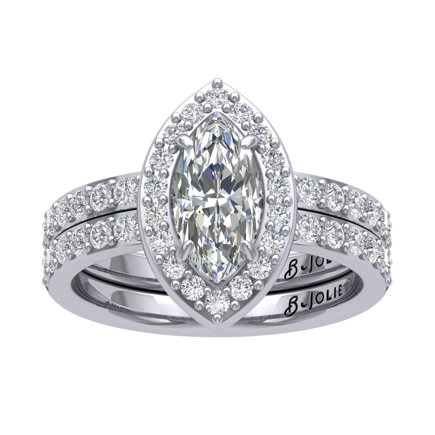 Marquise Halo Diamond Engagement Ring Avi