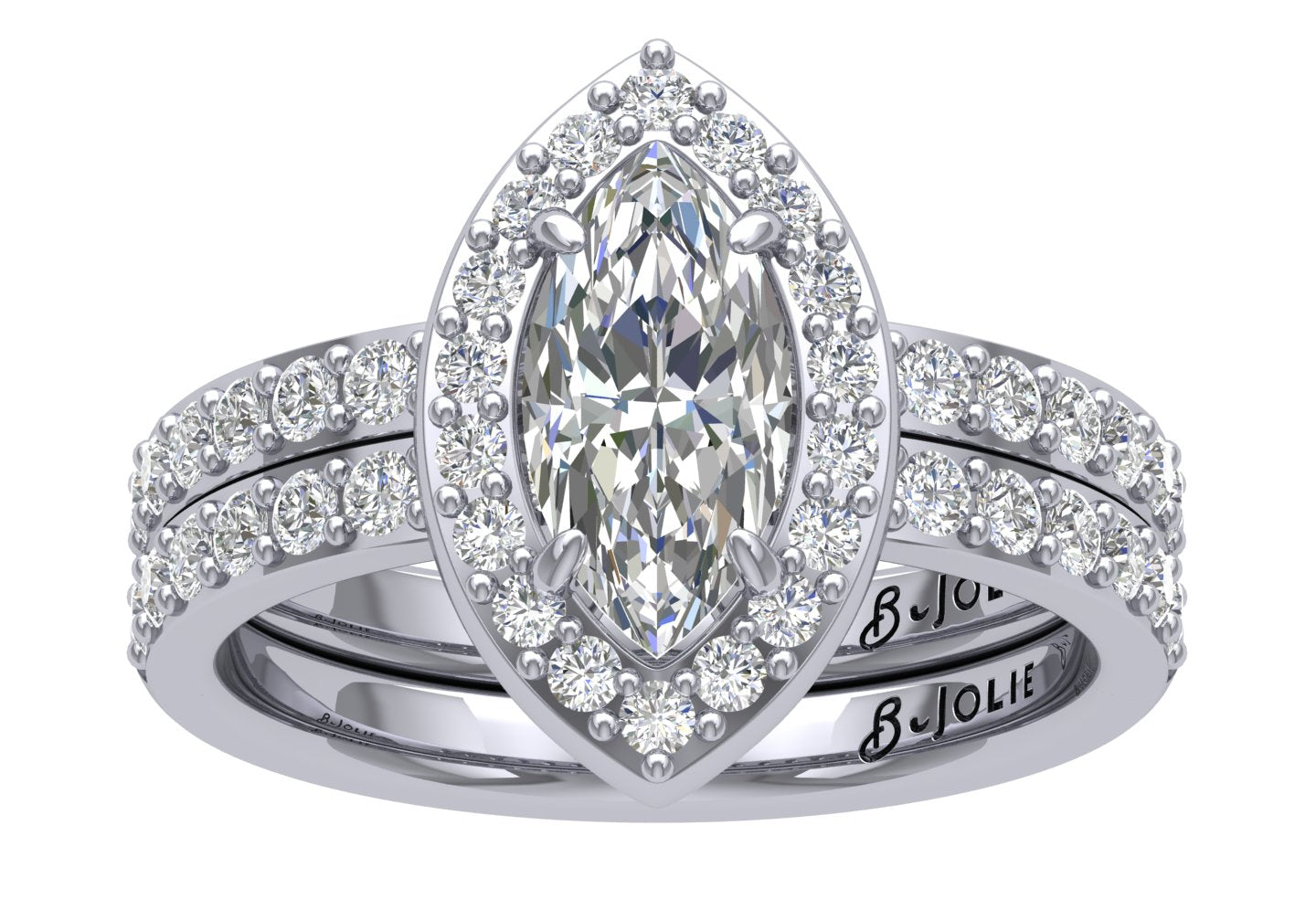 Marquise Halo Diamond Engagement Ring Avi