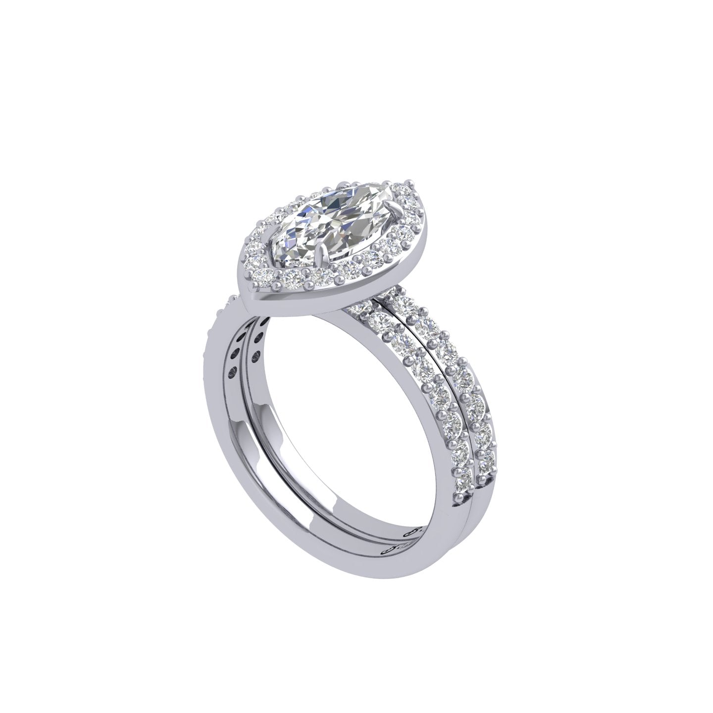 Marquise Halo Diamond Engagement Ring Avi