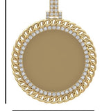 Large Cuban Diamond Picture Memory Pendant Gold